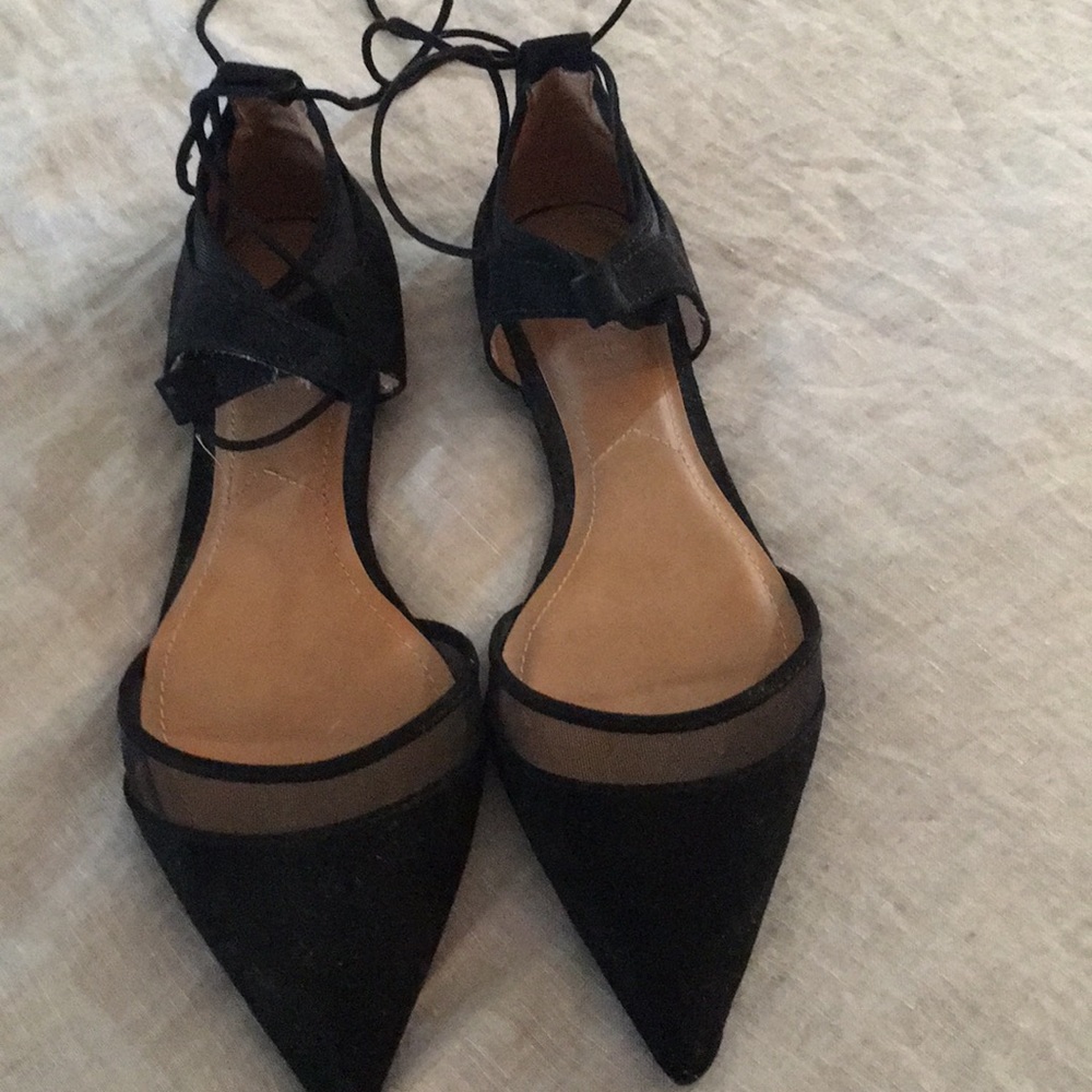 Zara lace up ballet flats (never worn)